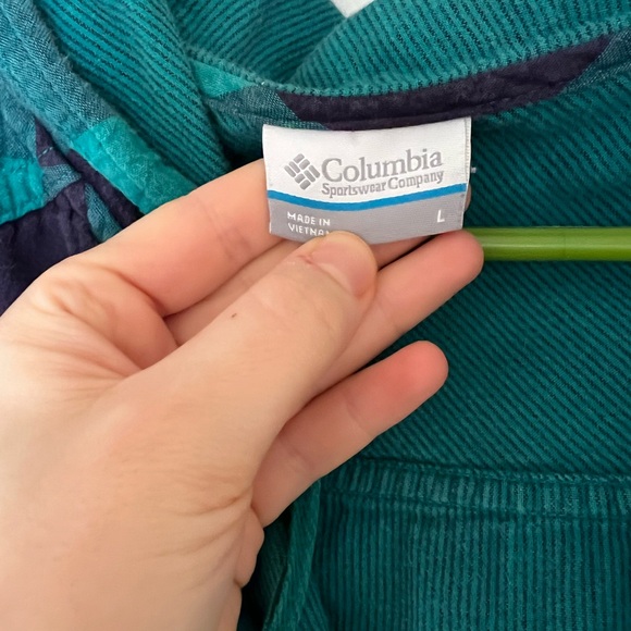 Columbia Green and Black Plaid Button Down Shirt - Picture 2 of 4